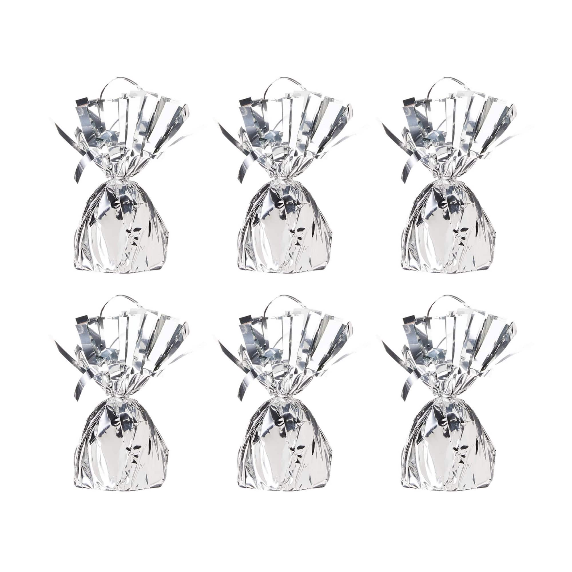 Beistle 6oz. Silver Metallic Wrapped Balloon Weights, 6ct.